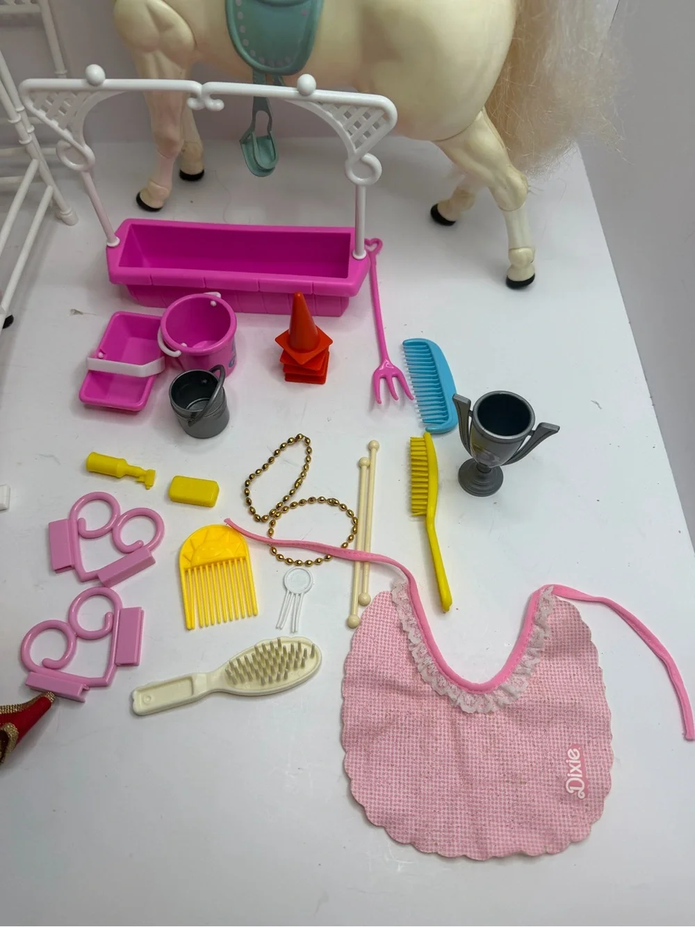 Barbie Horse Stable Playset with Pink, Cream, Yellow and Teal Accents